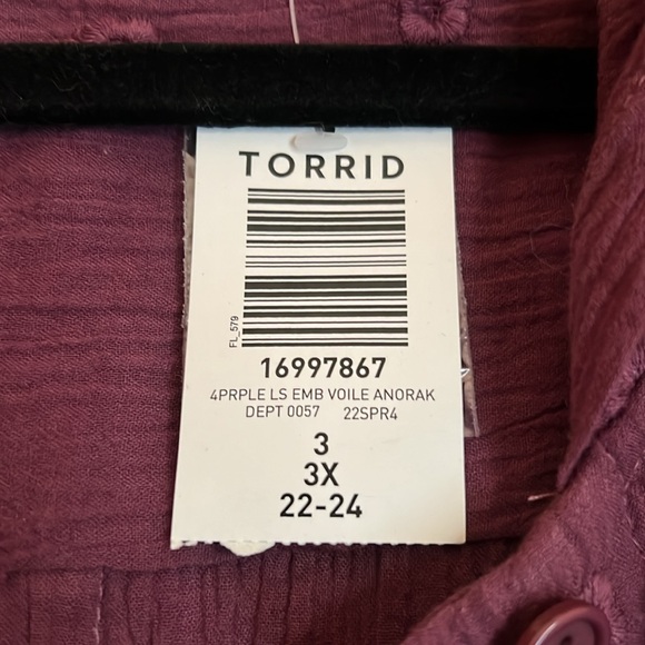 Torrid Embroidered Anorak - Gauze Purple - Picture 7 of 13